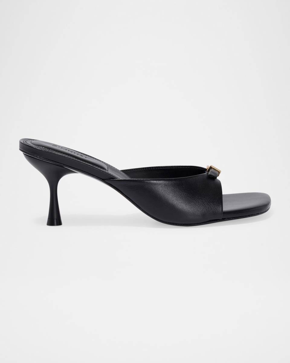 Carey Leather Buckle Mules